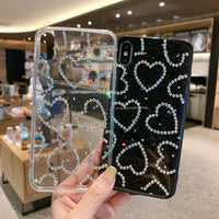 Mobile Phone Case Luxury Rhinestone Love