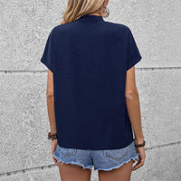 Casual Comfortable V-neck Printed Loose-fit Blouse