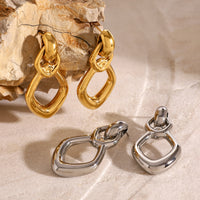 Stainless Steel Hollow Stud Earrings Advanced Geometry