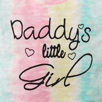 Girls' Spring And Autumn Short-sleeved Top Tie-dye Shorts Two-piece Set