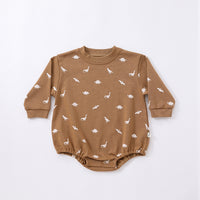 Baby Boys And Girls Floral Print Rompers Long Sleeve