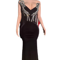 Black Bandeau Slim-fit Skinny Long And Ground Dress