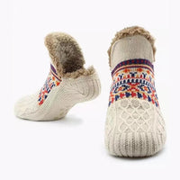 Cozy Fleece Bootie Slipper Socks  Non-Slip Indoor Wear For Women And Men