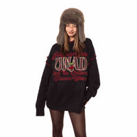 Christmas Sweater Retro Embroidered Crew Neck Sweater