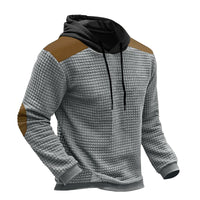 Men's Casual Color-block Jacquard Hooded Sweatshirt
