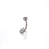 G23 Titanium Inlaid Zircon Flower Internal-thread Navel Piercing