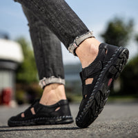 Outdoor Fashion Cattlehide Leather Sandals Men's Plus Size