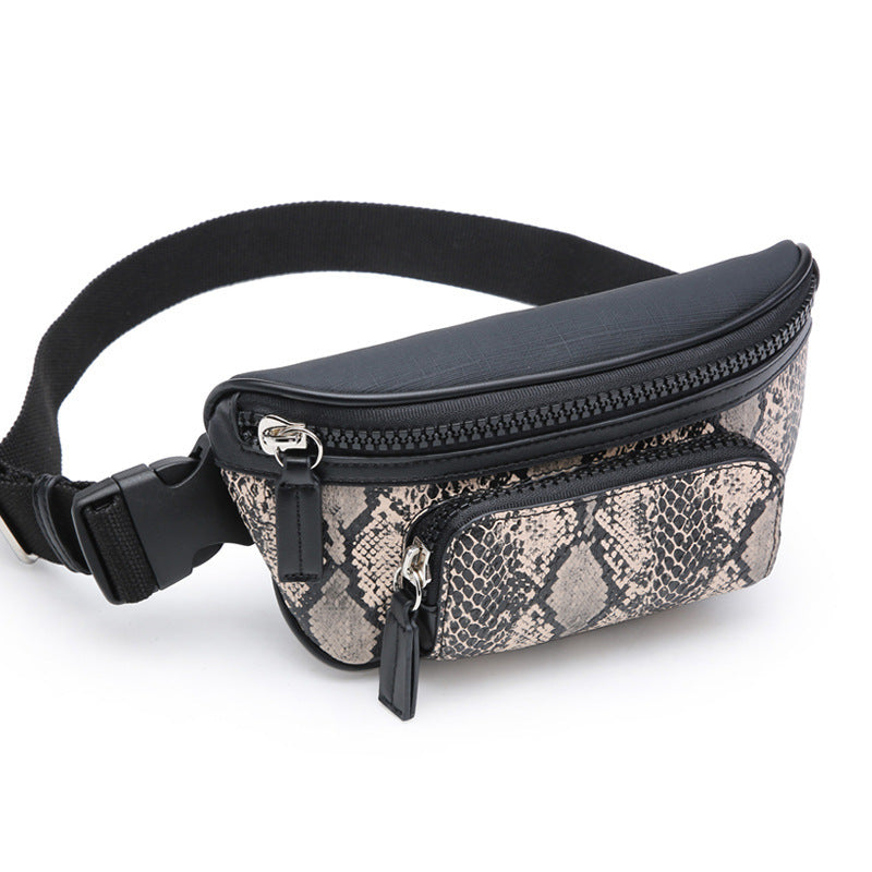 New mini small waist bag leather snake print waist bag