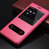 Clamshell leather phone protective leather case