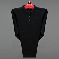 European And American Thickened Solid Color Polo Collar Knitwear Sweater