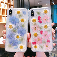 Dried flower transparent phone case