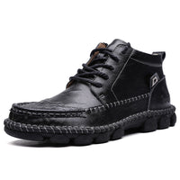 High-Top Tooling Short Boots Men's All-Match Leather Shoes