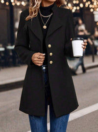 Solid Color Slim Women Woolen Coat Outerwear