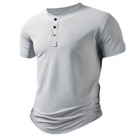 Men's Sports Henley-Neck Short-Sleeve T-Shirt