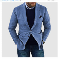 Printed Double Buckle Men's Plus Size Suit Coat