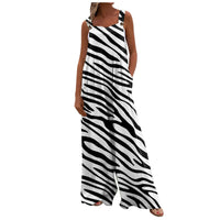 Loose-fit Jumpsuit With Printed Patchwork And Pockets
