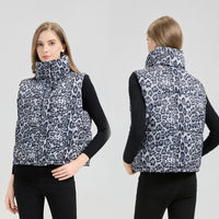 Leopard Print Stand Collar Temperament Cotton Vest