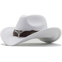 Fashion Woolen Western Denim Top Hat