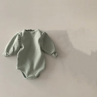 Girls Bubble Long Sleeve Fungus Collar Romper