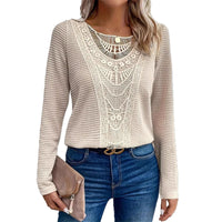Ladies' Fashion Solid Color Lace Long Top