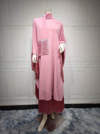 Muslim Women Batwing Sleeve Tassel Kaftan High Fashion Dress