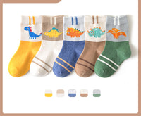 Boys And Girls Middle And Big Children's Socks Solid Color Cotton Students
