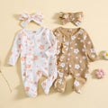 Waffle Print One-piece Crawling Suit