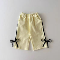 Baby Bowknot Strip Patchwork Sweater Suit All-matching Western Style