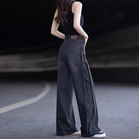 Straight-leg High-waisted Loose-fitting Wide-leg Pants