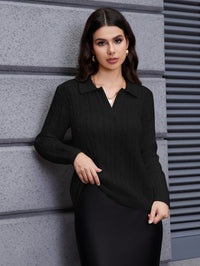 Women's Solid Color Long Sleeved Shirt