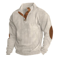 Men's Casual Stand-up Collar Long Sleeve Ribbed Corduroy Sweatshirt