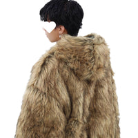 Mens Winter Fleece-Lined Thickened Reversible Leather-and-Fur Jacket