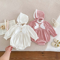 Baby Sunken Stripe Classic Style Romper Western Style Full Moon