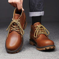 High Quality Height Increasing Insole First Layer Cowhide Big Head Men's Shoes