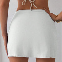 Asymmetrical Pleated Satin Skirt For Women