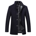 Solid Color Casual Men's Coat Woolen Overcoat