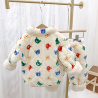 Children's Pajamas Three-layer Thickened Coral Fleece Suit