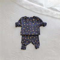 Baby Lemon Print Base Shirt High Waist Trousers Suit