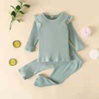 Children's Two Piece Cotton Housewear With Flying Sleeves
