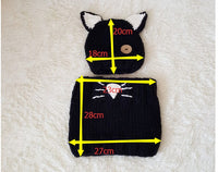 Knit hat children's animal cat ears set hat hand-knitted warm neck bonnet