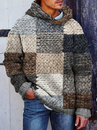 Mens Plaid-Print Hoodie Top