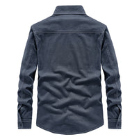 Spring New Denim Long-sleeved Shirt Men Washed Long Lining