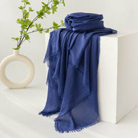 Strict Selection Summer Cotton And Linen Scarf Solid Color Simple Sun Protection