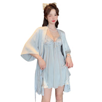 Padded Strap Nightdress Beautiful Back Mesh Lace Pure Desire Style Home Wear