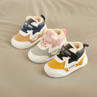 Toddler Shoes High Help Soft Soles Warm Cotton Shoes And Suede Leather Shoes For Infants Slip