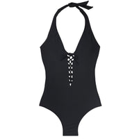 Solid color lanyard with lanyard and fat one-piece swimsuit