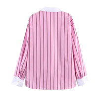 Women's Striped Fashionable Loose-fit Blouse Top