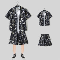 Short Sleeve Printed Shirt Summer Thin Suit