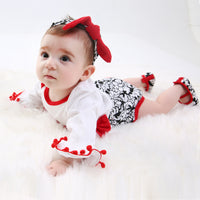 Spring and autumn baby one-piece quilted romper