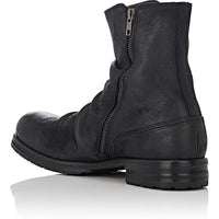 Round Toe Retro Side Zipper Thick Heel Casual Men's Short Boots